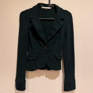 Diane Von Furstenberg Dark Green 100% Wool Blazer